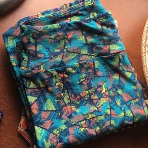 Teal Feather LuLaRoe OS leggings